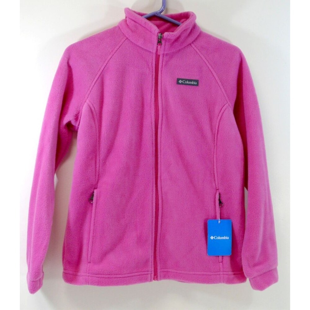 NWT Columbia Fleece Youth Jacket coat PINK zip up zip pockets size XL 18-20